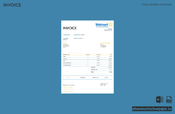 Beispiel einer Walmart-Rechnung in den USA (Vorschau)